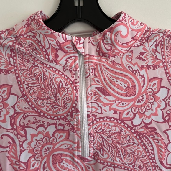 M MOTEEPI golf quarter zip pullover, size small, pink color - Picture 2 of 6